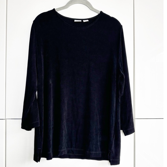 Chicos Travelers Black Pullover Top Size 2 (12-14)
3/4 sleeves - Picture 1 of 6